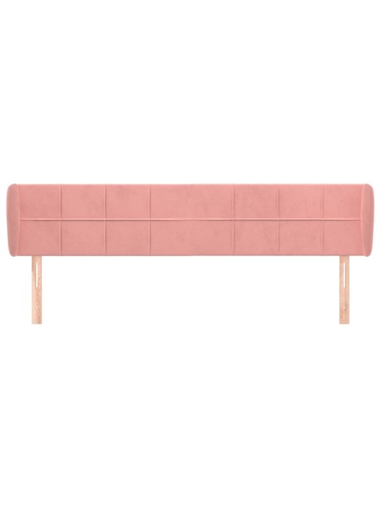 Čelo postele typu ušák růžová 183x23x78/88 cm samet