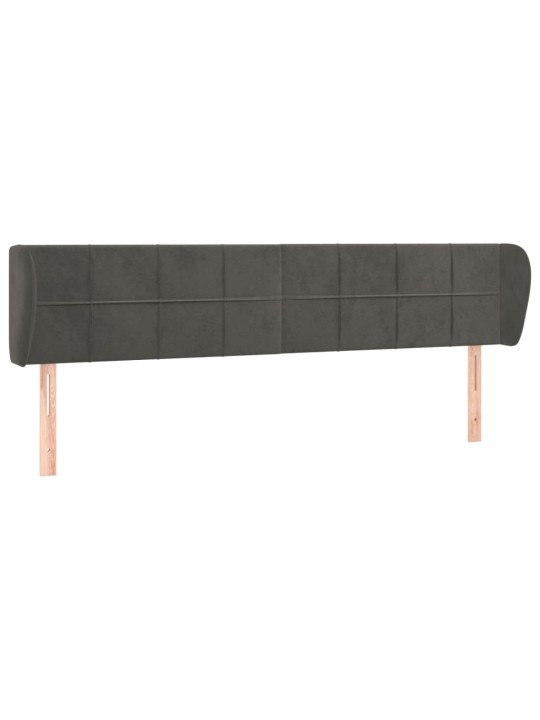 Čelo postele typu ušák tmavě šedé 203x23x78/88 cm samet