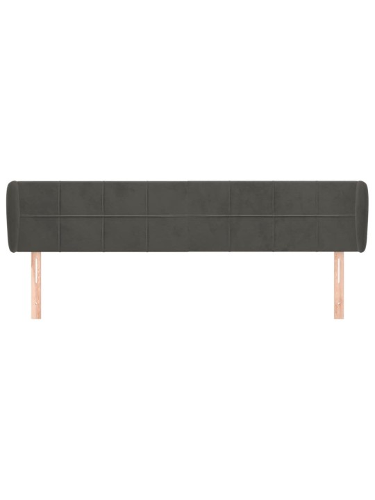Čelo postele typu ušák tmavě šedé 203x23x78/88 cm samet