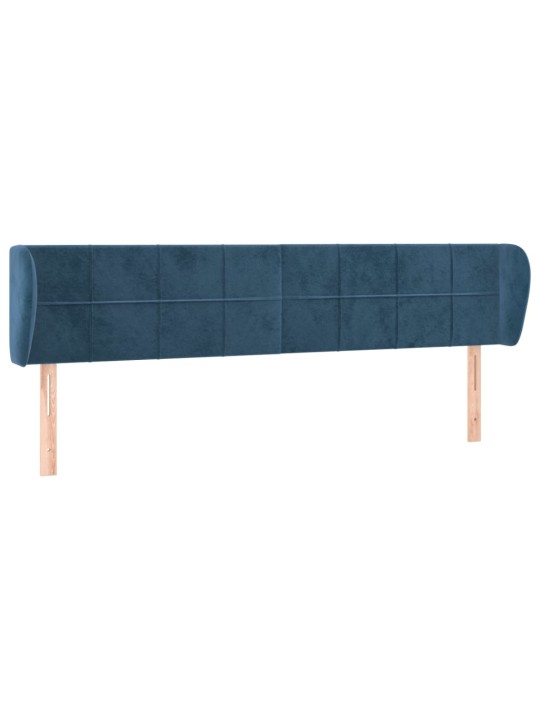 Čelo postele typu ušák tmavě modré 203x23x78/88 cm samet