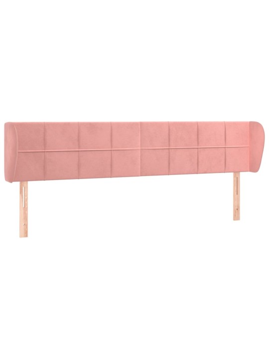 Čelo postele typu ušák růžová 203x23x78/88 cm samet