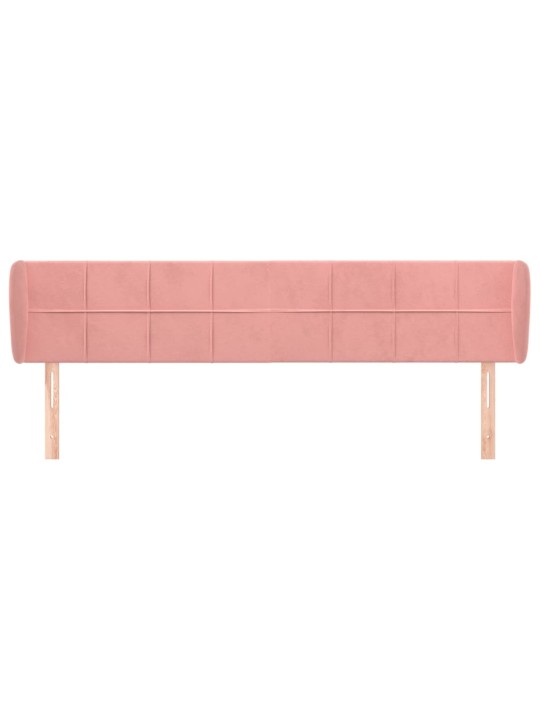 Čelo postele typu ušák růžová 203x23x78/88 cm samet