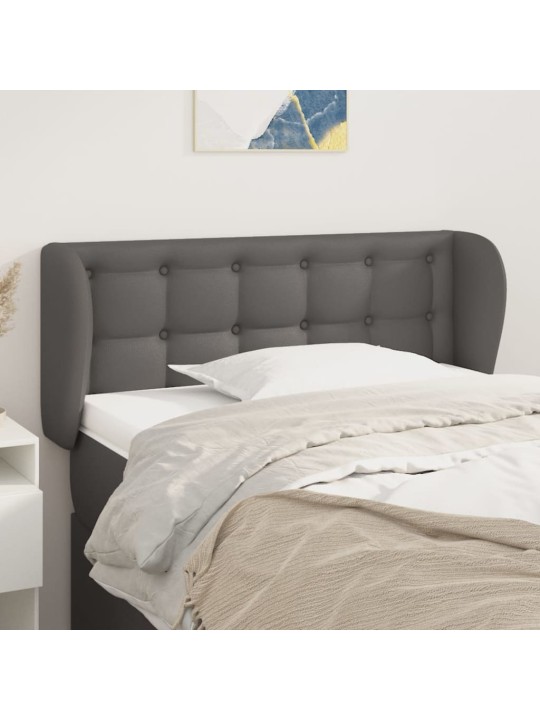 Čelo postele typu ušák šedá 83x23x78/88 cm umělá kůže