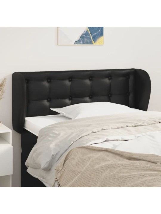 Čelo postele typu ušák černé 93x23x78/88 cm umělá kůže
