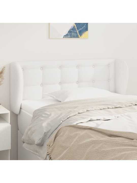 Čelo postele typu ušák bílá 93x23x78/88 cm umělá kůže