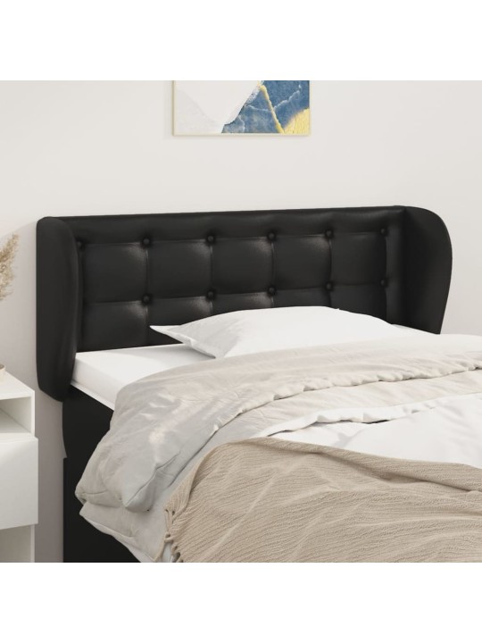 Čelo postele typu ušák černé 103x23x78/88 cm umělá kůže