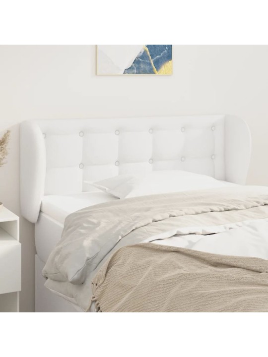 Čelo postele typu ušák bílá 103x23x78/88 cm umělá kůže