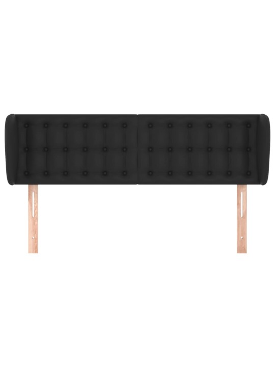 Čelo postele typu ušák černé 147x23x78/88 cm umělá kůže