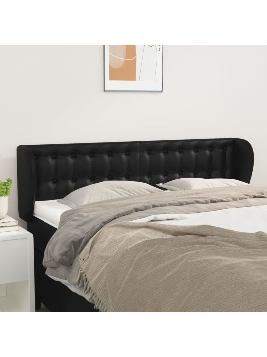 Čelo postele typu ušák černé 147x23x78/88 cm umělá kůže
