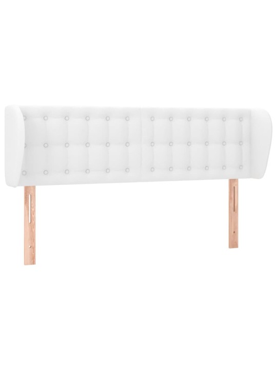 Čelo postele typu ušák bílá 147x23x78/88 cm umělá kůže