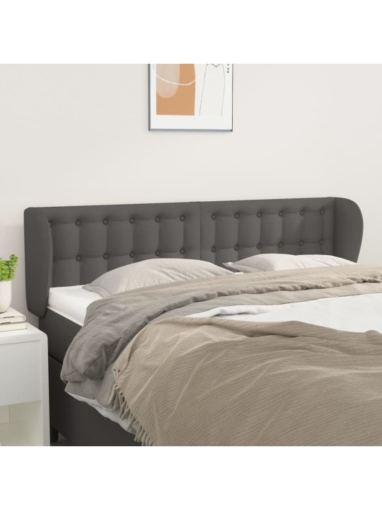 Čelo postele typu ušák šedá 147x23x78/88 cm umělá kůže