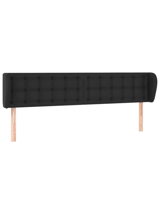 Čelo postele typu ušák černé 163x23x78/88 cm umělá kůže