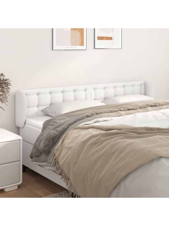 Čelo postele typu ušák bílá 163x23x78/88 cm umělá kůže