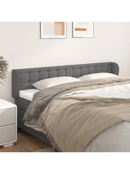 Čelo postele typu ušák šedá 163x23x78/88 cm umělá kůže