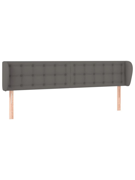 Čelo postele typu ušák šedá 183x23x78/88 cm umělá kůže