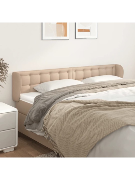 Čelo postele typu ušák cappuccino 183x23x78/88 cm umělá kůže