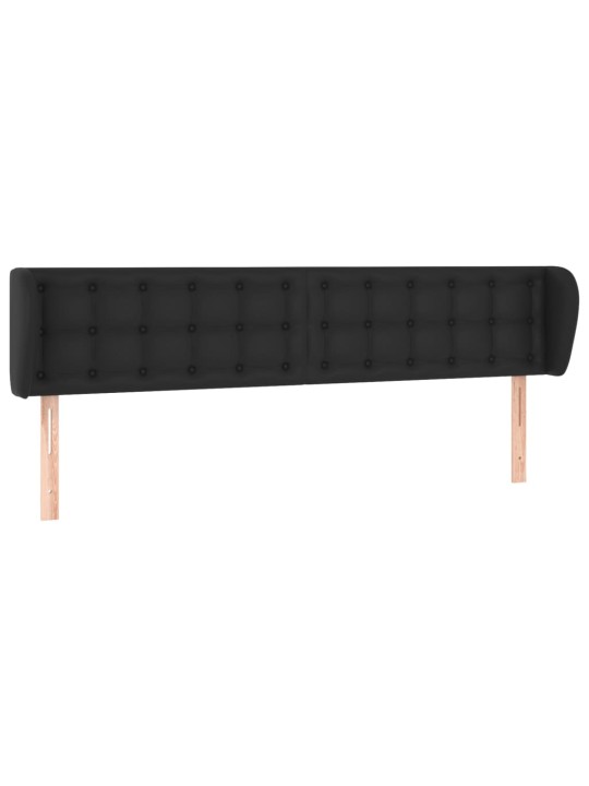 Čelo postele typu ušák černé 203x23x78/88 cm umělá kůže