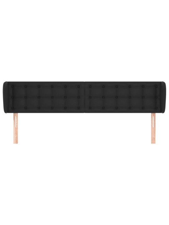Čelo postele typu ušák černé 203x23x78/88 cm umělá kůže