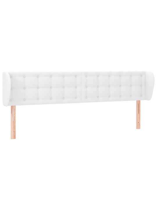 Čelo postele typu ušák bílá 203x23x78/88 cm umělá kůže