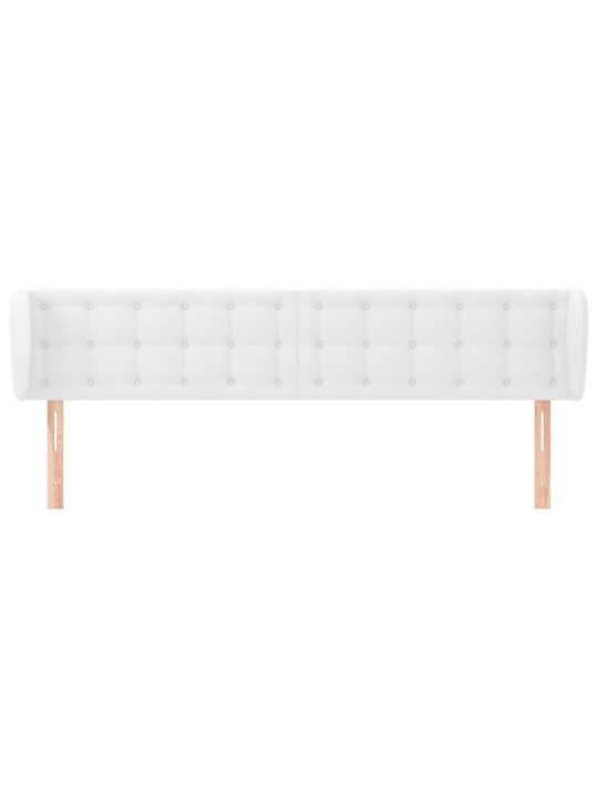 Čelo postele typu ušák bílá 203x23x78/88 cm umělá kůže