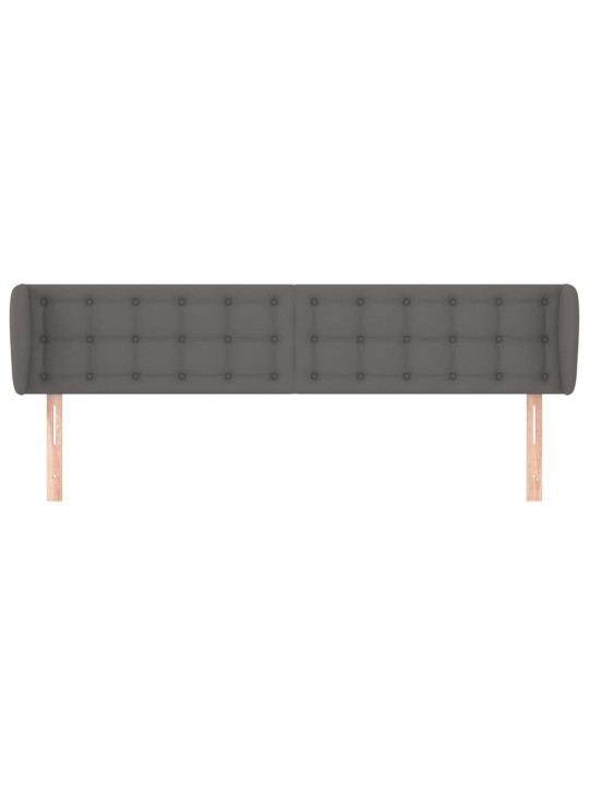 Čelo postele typu ušák šedá 203x23x78/88 cm umělá kůže