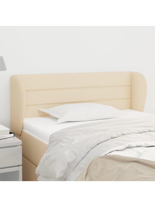 Čelo postele typu ušák krémové 83x23x78/88 cm textil