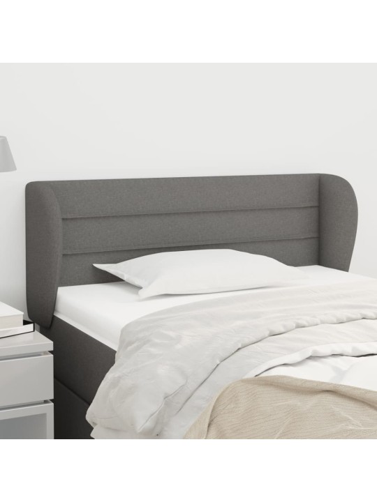 Čelo postele typu ušák tmavě šedé 93x23x78/88 cm textil