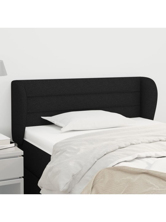Čelo postele typu ušák černé 93x23x78/88 cm textil