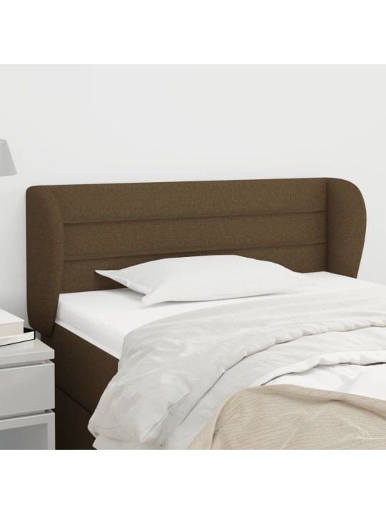 Čelo postele typu ušák tmavě hnědé 103x23x78/88 cm textil