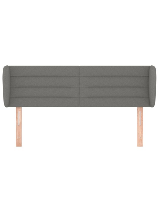 Čelo postele typu ušák tmavě šedé 147x23x78/88 cm textil