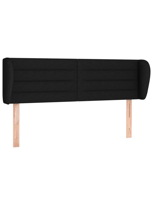 Čelo postele typu ušák černé 147x23x78/88 cm textil