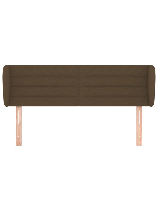 Čelo postele typu ušák tmavě hnědé 147x23x78/88 cm textil