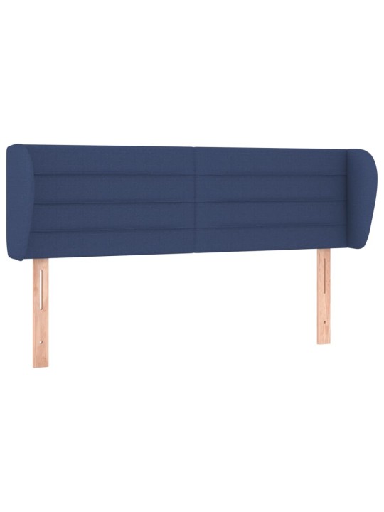 Čelo postele typu ušák modré 147x23x78/88 cm textil