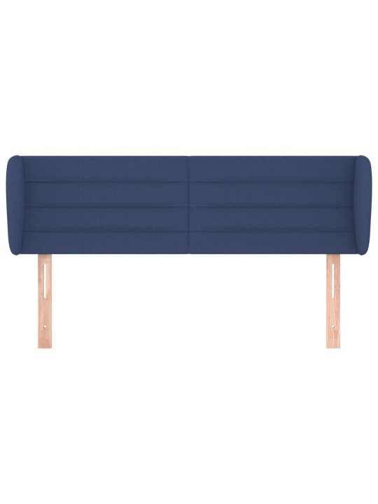 Čelo postele typu ušák modré 147x23x78/88 cm textil