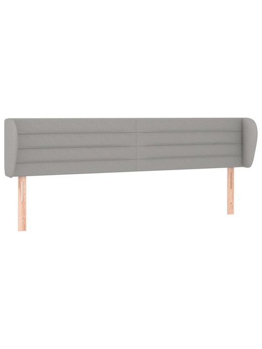 Čelo postele typu ušák světle šedé 183x23x78/88 cm textil