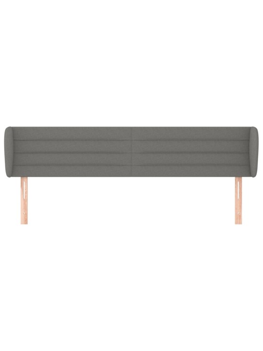 Čelo postele typu ušák tmavě šedé 183x23x78/88 cm textil