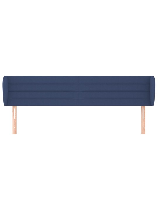Čelo postele typu ušák modré 183x23x78/88 cm textil