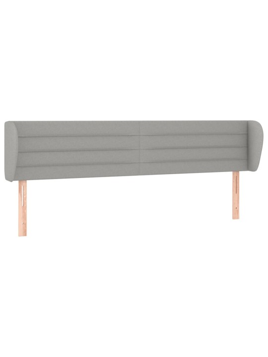 Čelo postele typu ušák světle šedé 203x23x78/88 cm textil