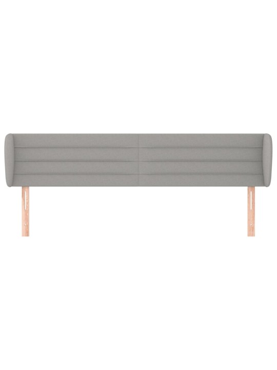 Čelo postele typu ušák světle šedé 203x23x78/88 cm textil
