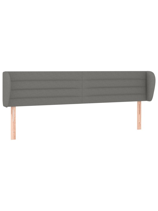 Čelo postele typu ušák tmavě šedé 203x23x78/88 cm textil
