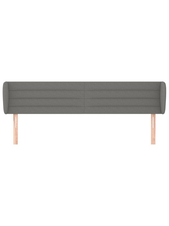 Čelo postele typu ušák tmavě šedé 203x23x78/88 cm textil