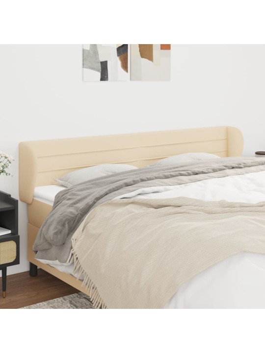 Čelo postele typu ušák krémové 203x23x78/88 cm textil