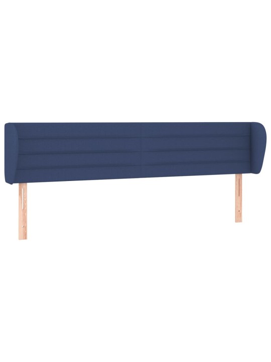 Čelo postele typu ušák modré 203x23x78/88 cm textil