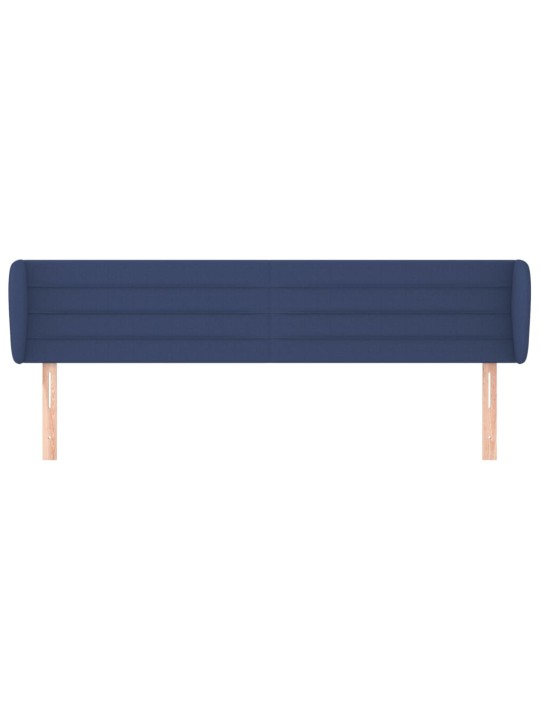 Čelo postele typu ušák modré 203x23x78/88 cm textil