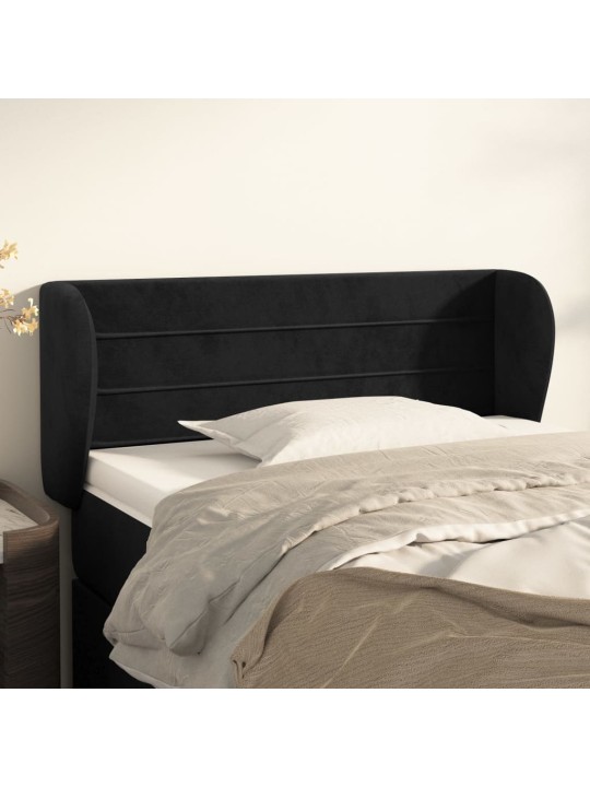 Čelo postele typu ušák černé 83x23x78/88 cm samet