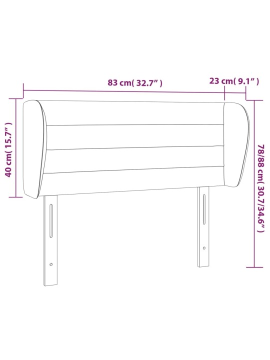 Čelo postele typu ušák tmavě zelené 83x23x78/88 cm samet