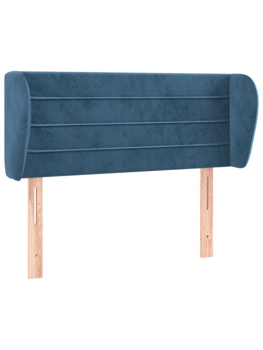 Čelo postele typu ušák tmavě modré 83x23x78/88 cm samet