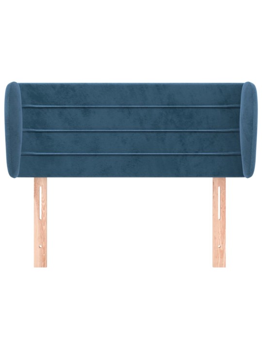Čelo postele typu ušák tmavě modré 83x23x78/88 cm samet