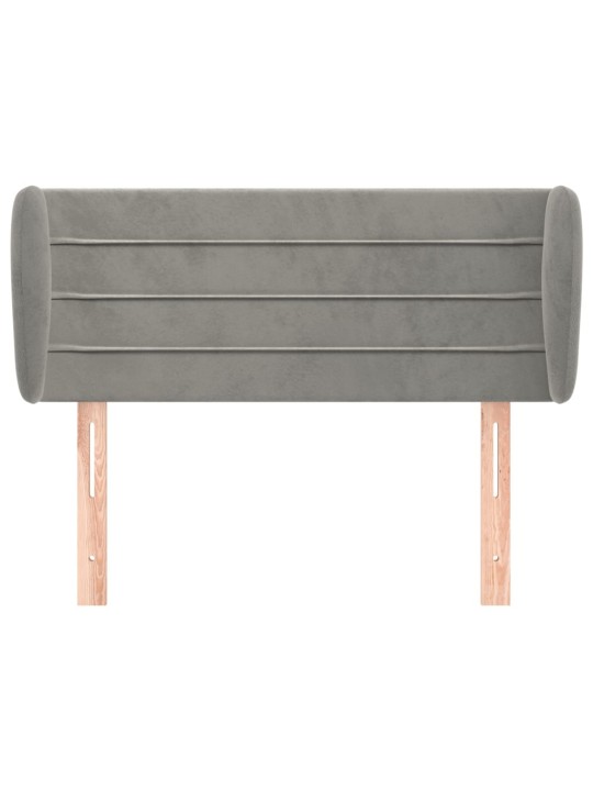 Čelo postele typu ušák světle šedé 93x23x78/88 cm samet