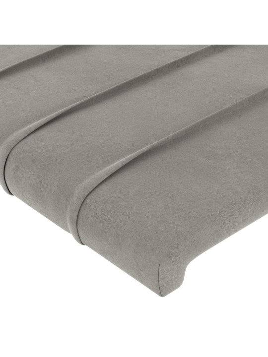 Čelo postele typu ušák světle šedé 93x23x78/88 cm samet